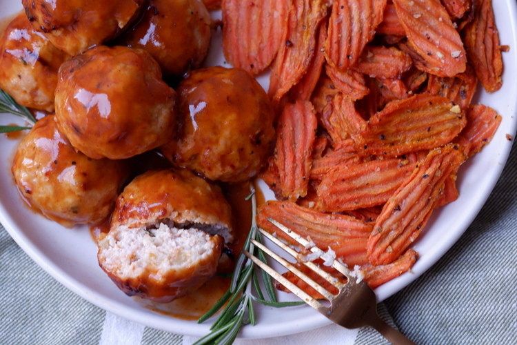 apple cider bbq meatballs