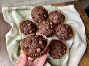 chocolate espresso banana muffins