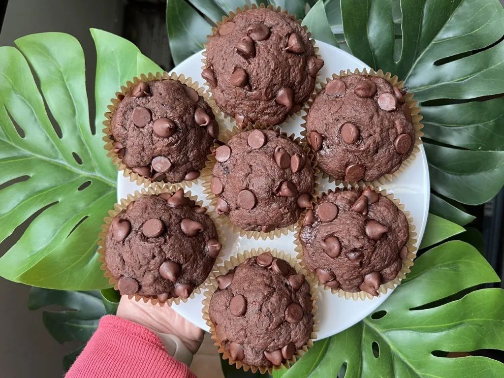 chocolate espresso banana muffins