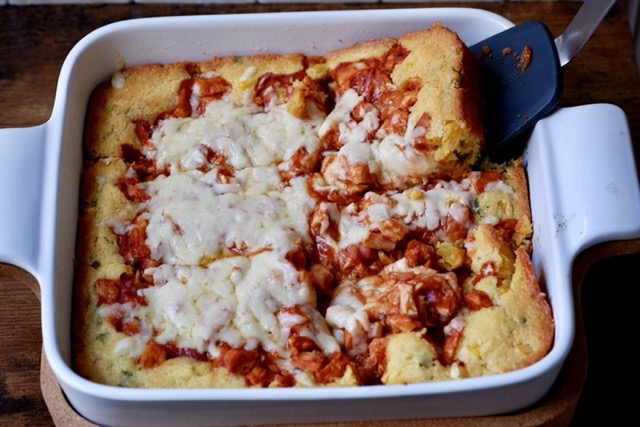 bbq chicken cornbread bake