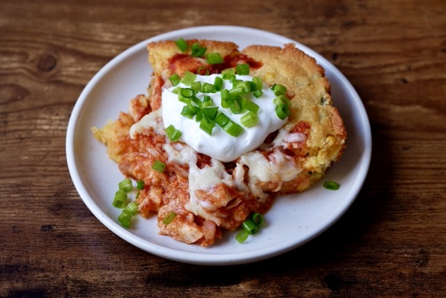 bbq chicken cornbread bake