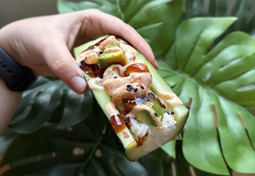 shrimp sushi boats