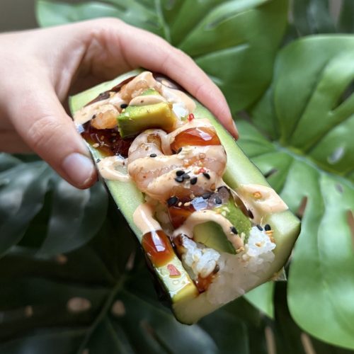 shrimp sushi boats