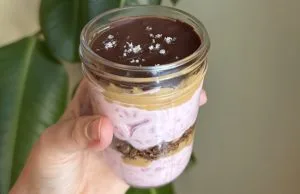 pb&j parfait with chocolate shell
