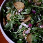 crispy potato arugula salad