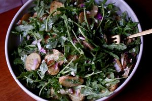 crispy potato arugula salad