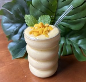 creamy mango protein smoothie