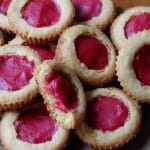 orange cookie cups with cranberry curd