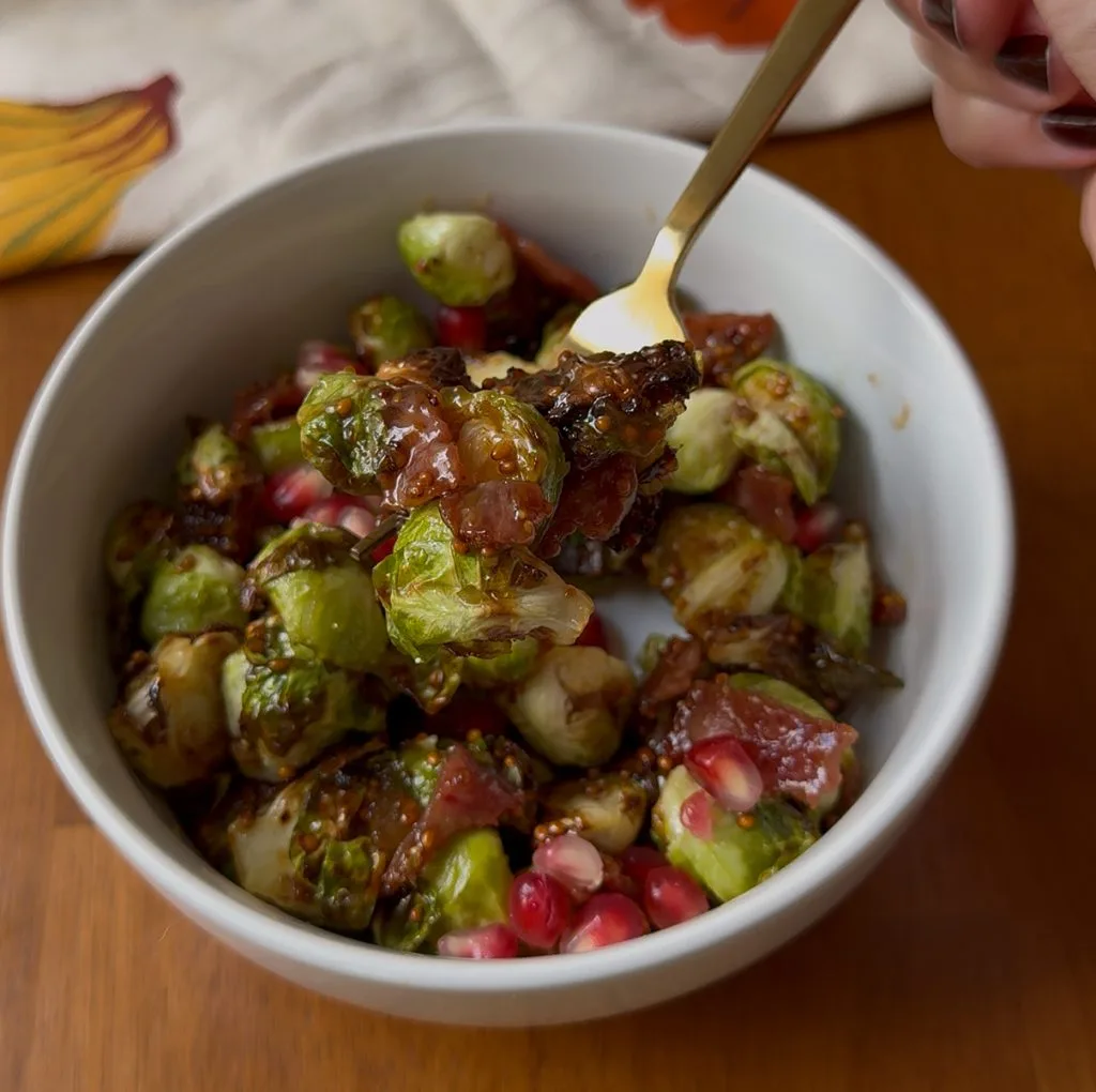 fig dijon glazed brussels sprouts