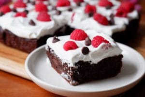 healthy chocolate raspberry snack cake