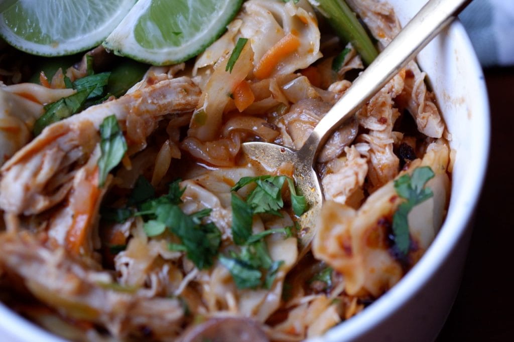 high protein chicken wonton curry skillet