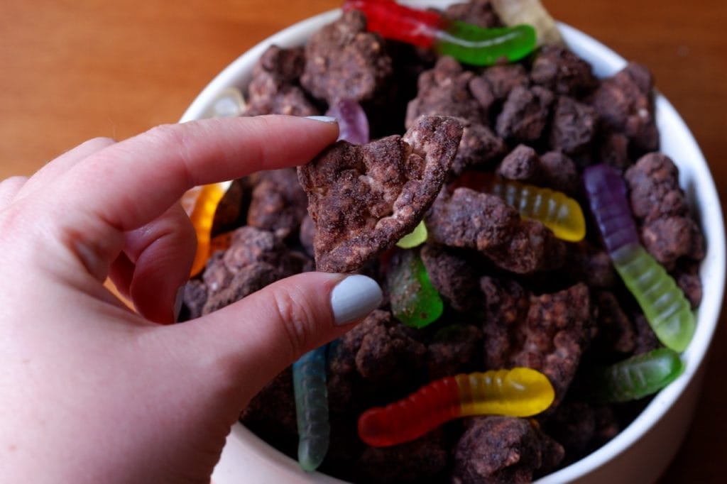 Dirt Rice Cake Muddy Buddies
