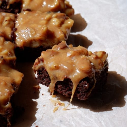 Caramel Walnut Brownies