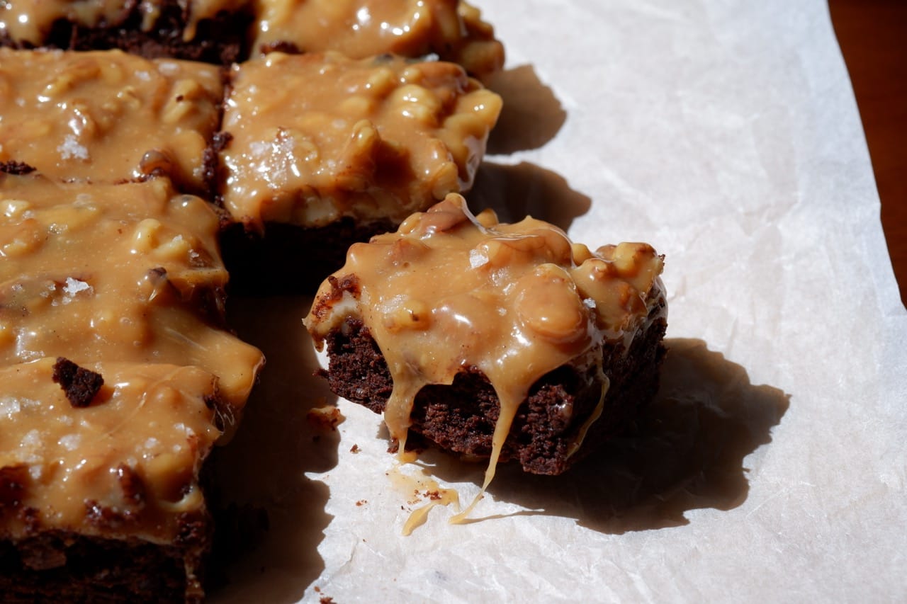 Caramel Walnut Brownies
