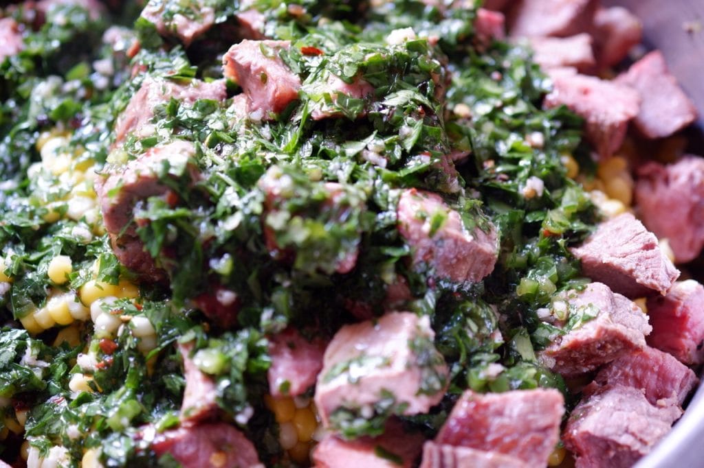 chimichurri steak pasta salad