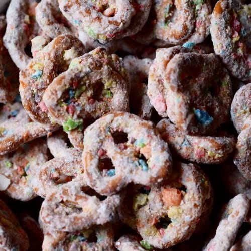 Fruity Pebbles Pretzel Muddy Buddies
