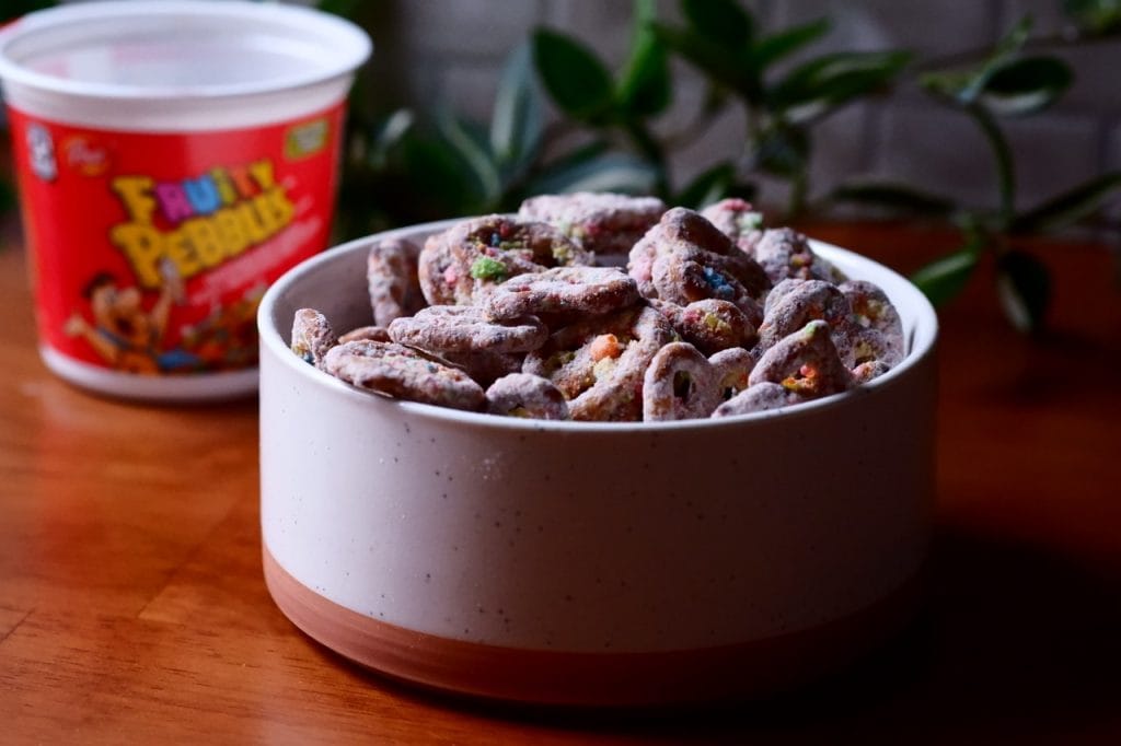 Fruity Pebbles Pretzel Muddy Buddies