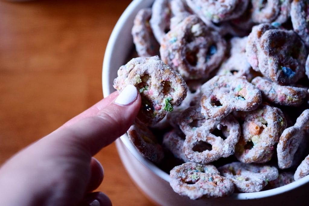 Fruity Pebbles Pretzel Muddy Buddies