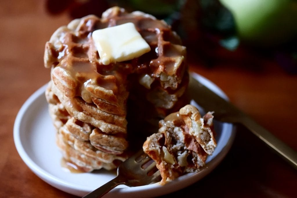 Cinnamon Apple Cottage Cheese Waffles